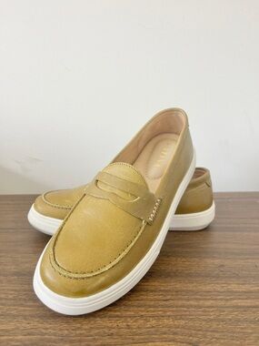 Patina Portland Leather Boardwalk Penny Loafer Green Anjou Slip On Shoes 6.5
